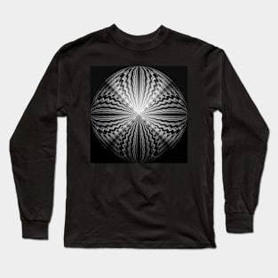 Sacred Geometry 3D Titanium Heart Pyramid Architecture Long Sleeve T-Shirt